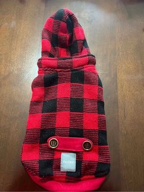 FuzzYard Red & Black Buffalo Plaid Dog Hoodie